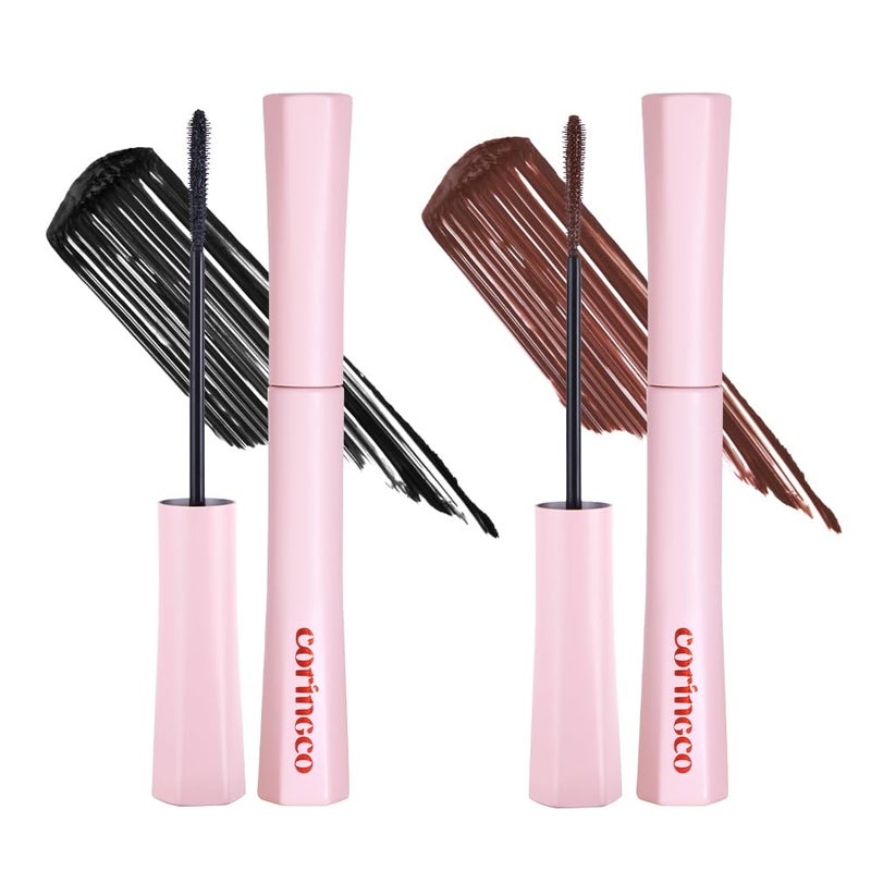 CORINGCO Mak-Cara Skinny Long & Curl Waterproof Mascara, no smudging from water, swear and oil (Deep Black, 0.17 oz) - Image 3